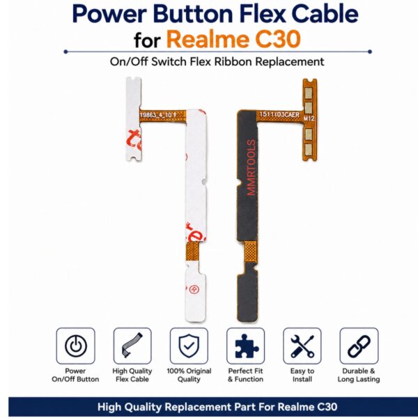 Power Button Flex Cable for Realme C30 | On/Off Switch Flex Ribbon Replacement (Copy)