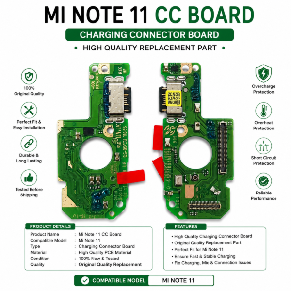 Original Charging CC Board for Xiaomi Redmi Note 11 | USB Charging Port Flex PCB Replacement